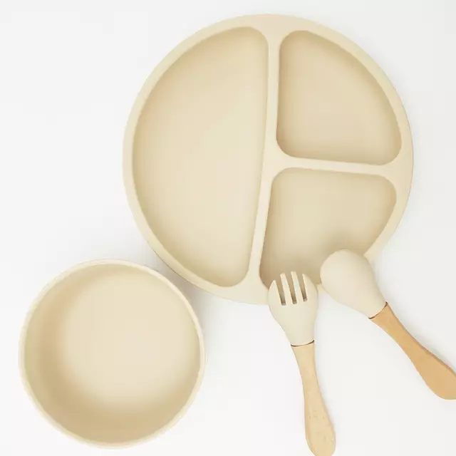 Silicone Plate, Bowl, Spoon and Fork