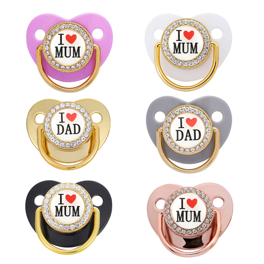 Luxury Gold Diamond Pacifier With Clip