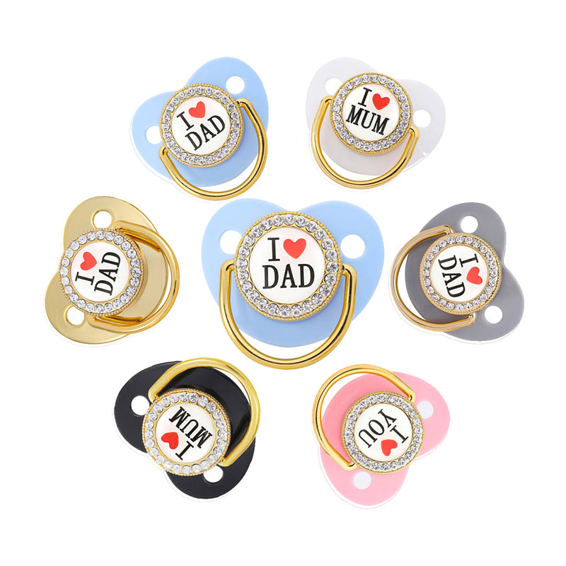 Luxury Gold Diamond Pacifier With Clip